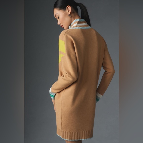 Maeve Varsity Half-Zip Tunic Mini Dress from Anthologie size large - Picture 2 of 6